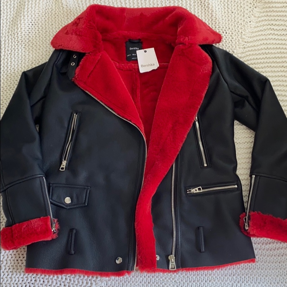 Bershka leather jacket SOFEST fur in the inside